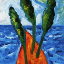 Isola, olio su tela, cm 60x35, 1985