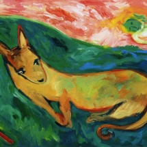 Miro olio su tela cm 50x80 anni 1980